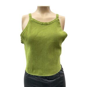 Good American‎ Ribbed Green Sleeveless Knit Top Cotton Blend Women's XL-2XL